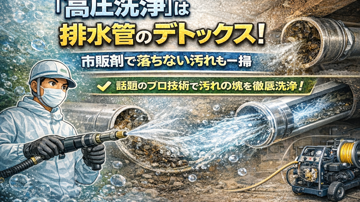 排水管高圧洗浄の劇的効果とは？詰まり・悪臭を根本解決するプロの清掃技術を解説