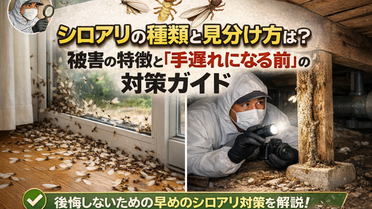 シロアリの種類と見分け方ガイド｜被害の特徴と失敗しない対策・予防法を解説